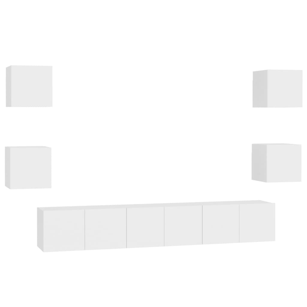 7-Delige Tv-Meubelset Spaanplaat 60 x 30 x 30 cm (3 pcs) Wit