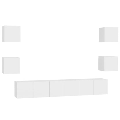 7-Delige Tv-Meubelset Spaanplaat 60 x 30 x 30 cm (3 pcs) Wit