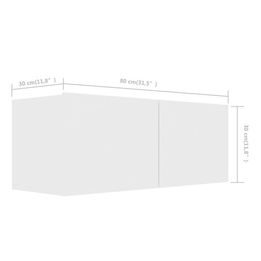 6-Delige Tv-Meubelset Spaanplaat 80 x 30 x 30 cm Wit