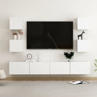 Tv-meubelset 6-delig bewerkt hout wit