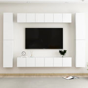 Tv-meubelset 10-delig spaanplaat wit 60 cm