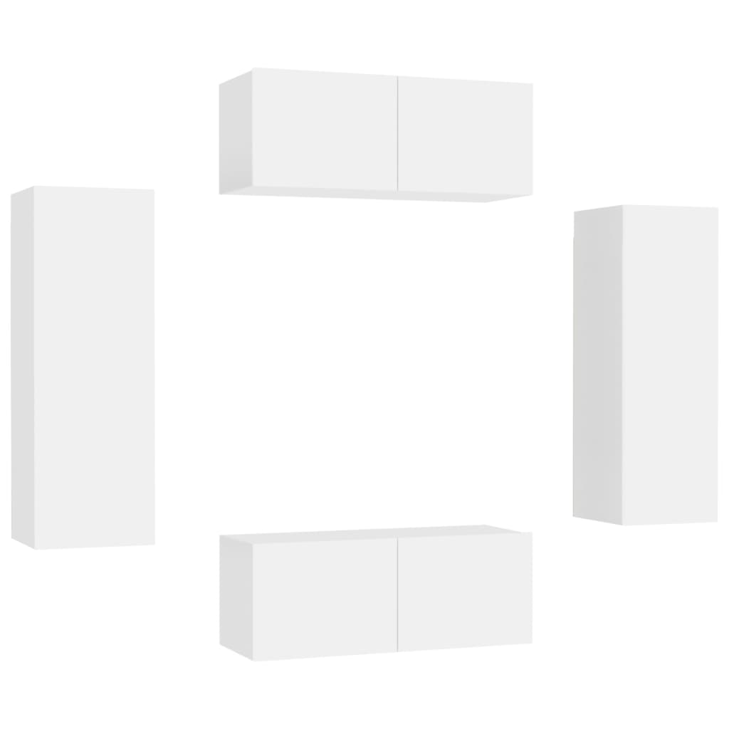 -Delige Tv-Meubelset Spaanplaat 4 80 x 30 x 30 cm Wit