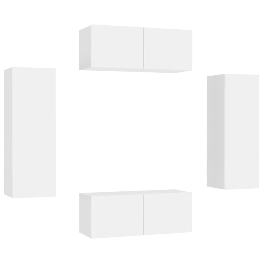 -Delige Tv-Meubelset Spaanplaat 4 80 x 30 x 30 cm Wit