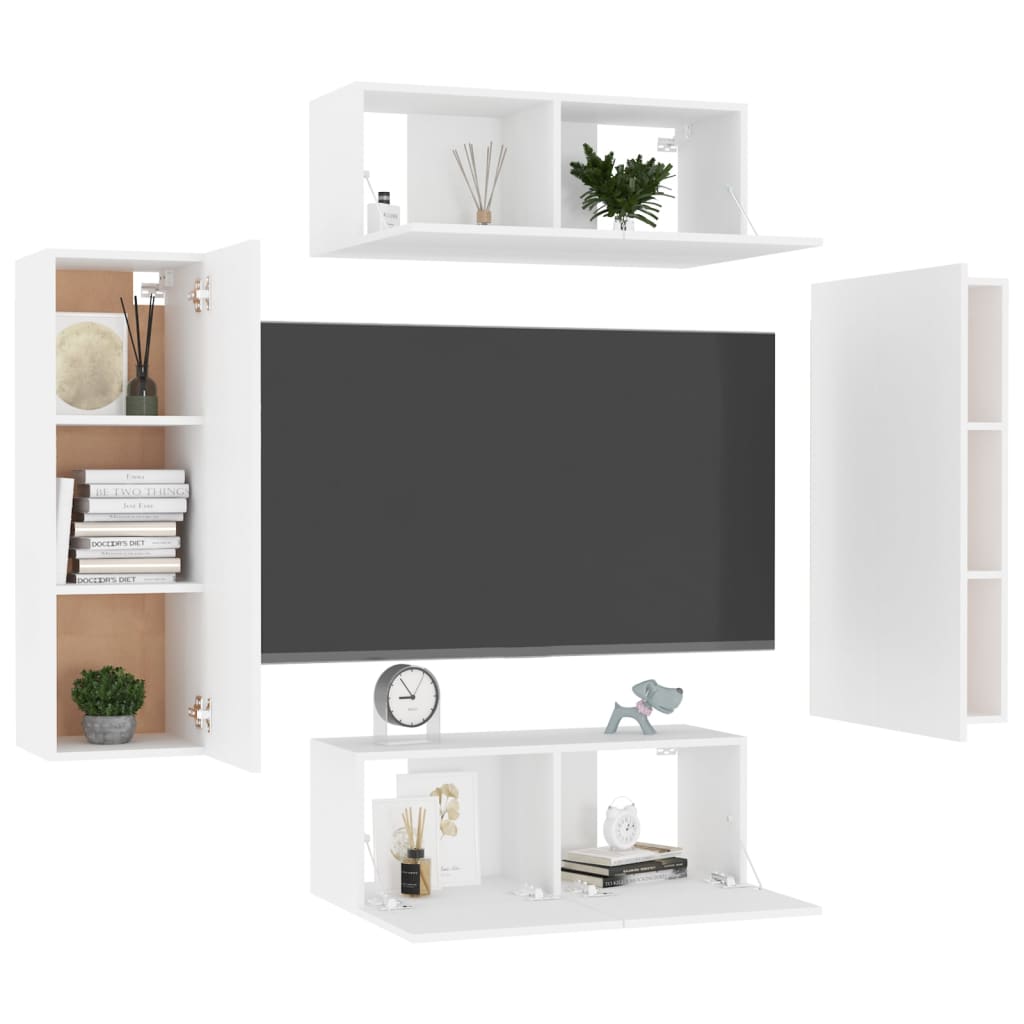-Delige Tv-Meubelset Spaanplaat 4 80 x 30 x 30 cm Wit
