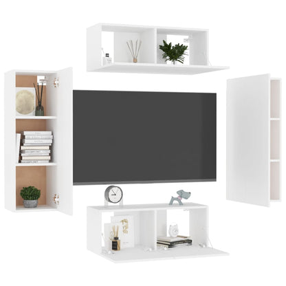 -Delige Tv-Meubelset Spaanplaat 4 80 x 30 x 30 cm Wit