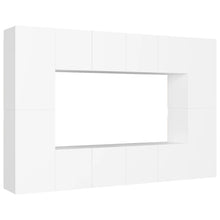 8-Delige Tv-Meubelset Bewerkt Hout 1 60 cm Wit