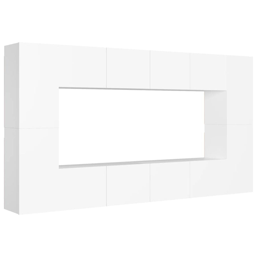 8-Delige Tv-Meubelset Spaanplaat 80 x 30 x 30 cm Wit
