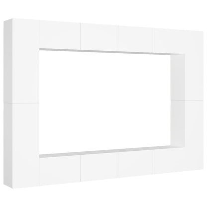 8-Delige Tv-Meubelset Spaanplaat 100 x 30 x 30 cm Wit