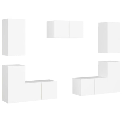 7-Delige Tv-Meubelset Spaanplaat 60 x 30 x 30 cm Wit