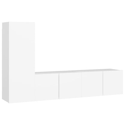 3-Delige Tv-Meubelset Bewerkt Hout 60 cm Wit