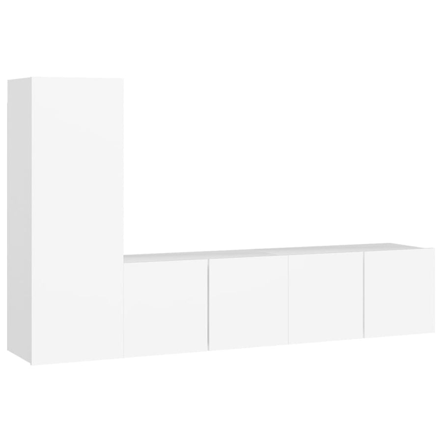 3-Delige Tv-Meubelset Bewerkt Hout 60 cm Wit
