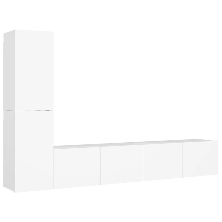 4-Delige Tv-Meubelset Spaanplaat 80 x 30 x 30 cm Wit