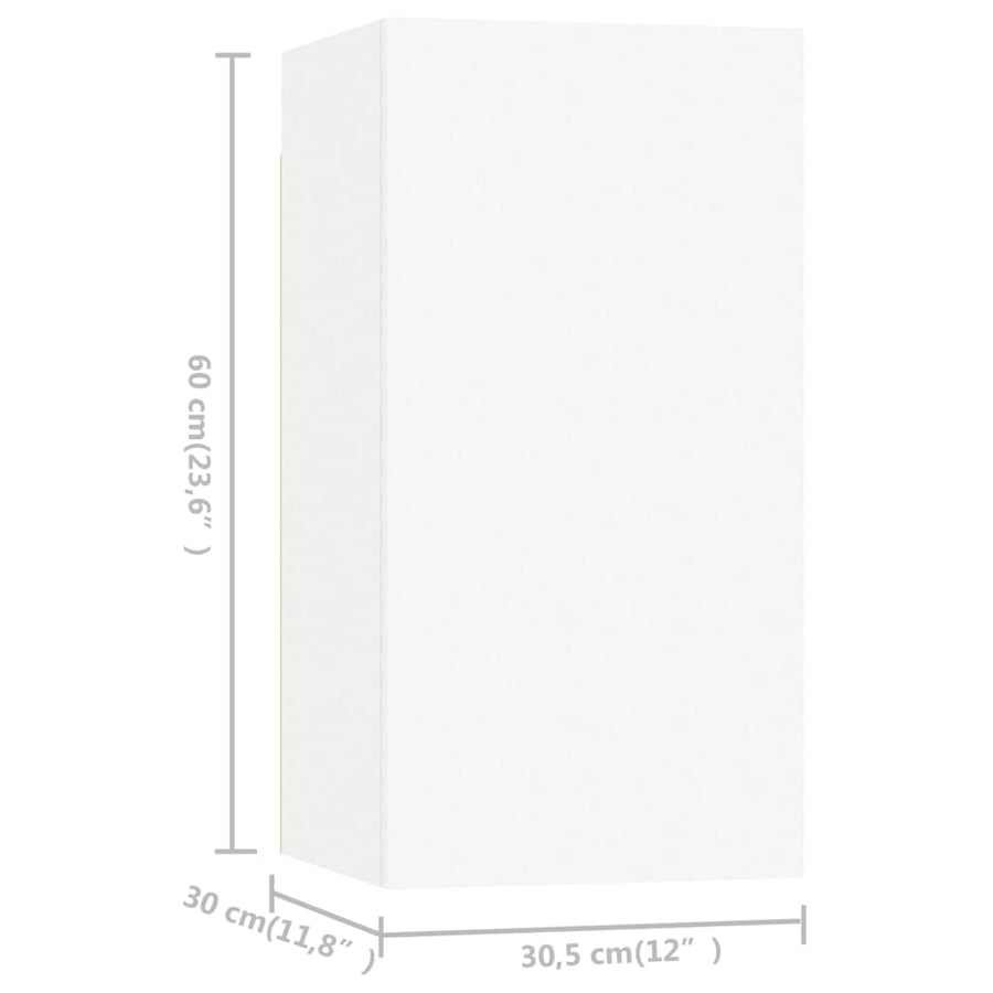 4-Delige Tv-Meubelset Spaanplaat 80 x 30 x 30 cm Wit