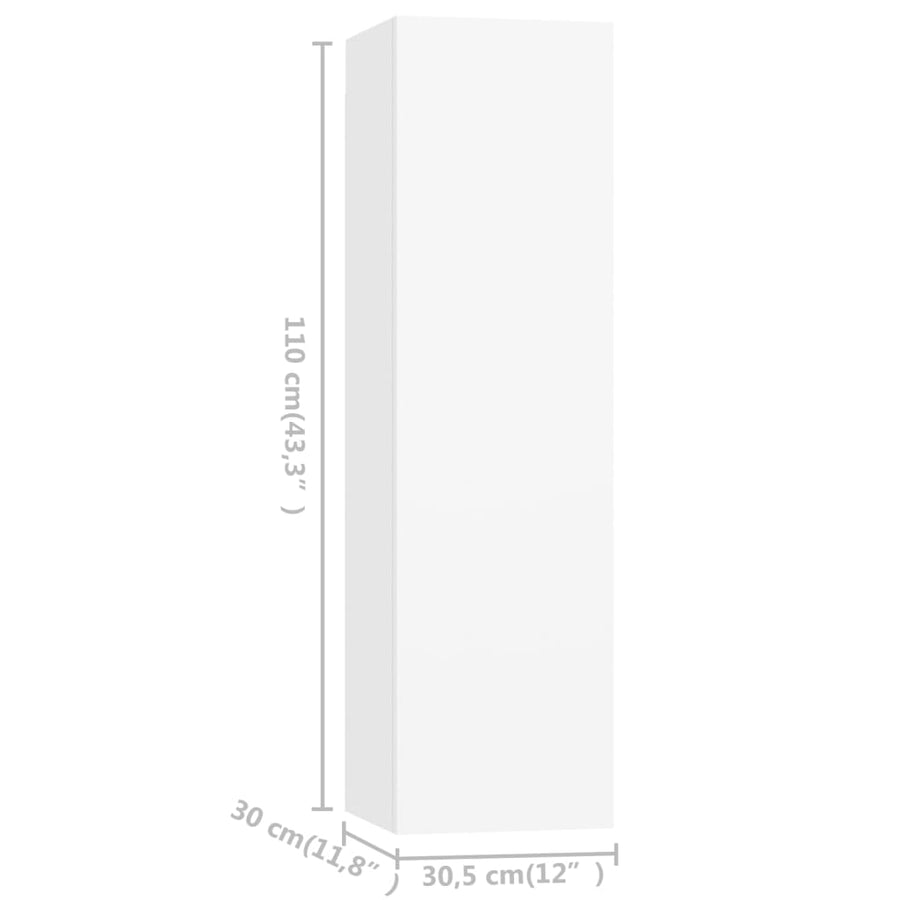 3-Delige Tv-Meubelset Spaanplaat 100 x 30 x 30 cm Wit