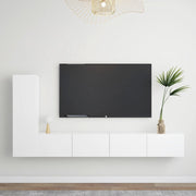 Tv-meubelset 3-delig spaanplaat wit