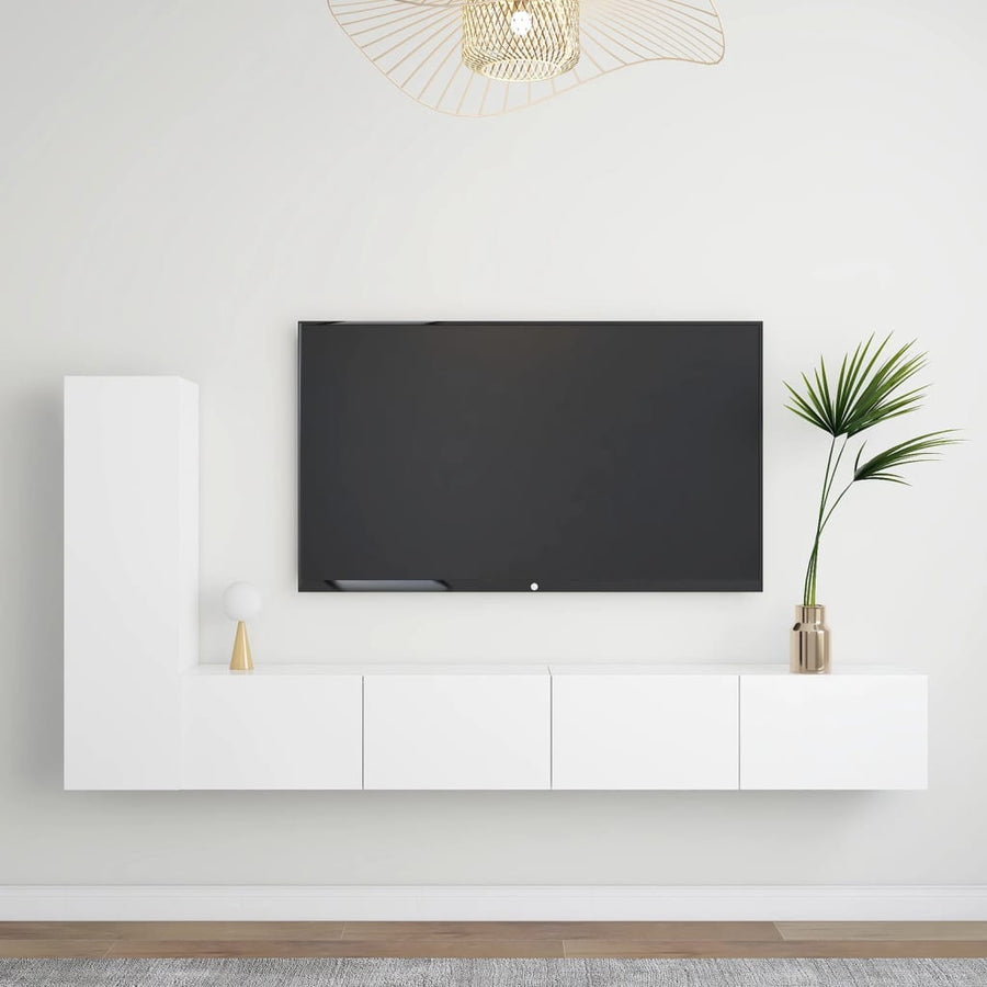 3-Delige Tv-Meubelset Spaanplaat 100 x 30 x 30 cm Wit