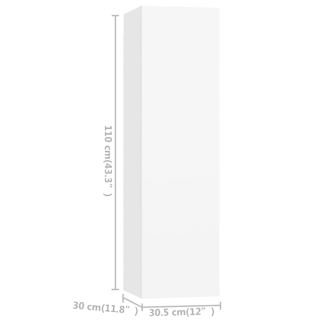 4-Delige Tv-Meubelset Bewerkt Hout 110 cm