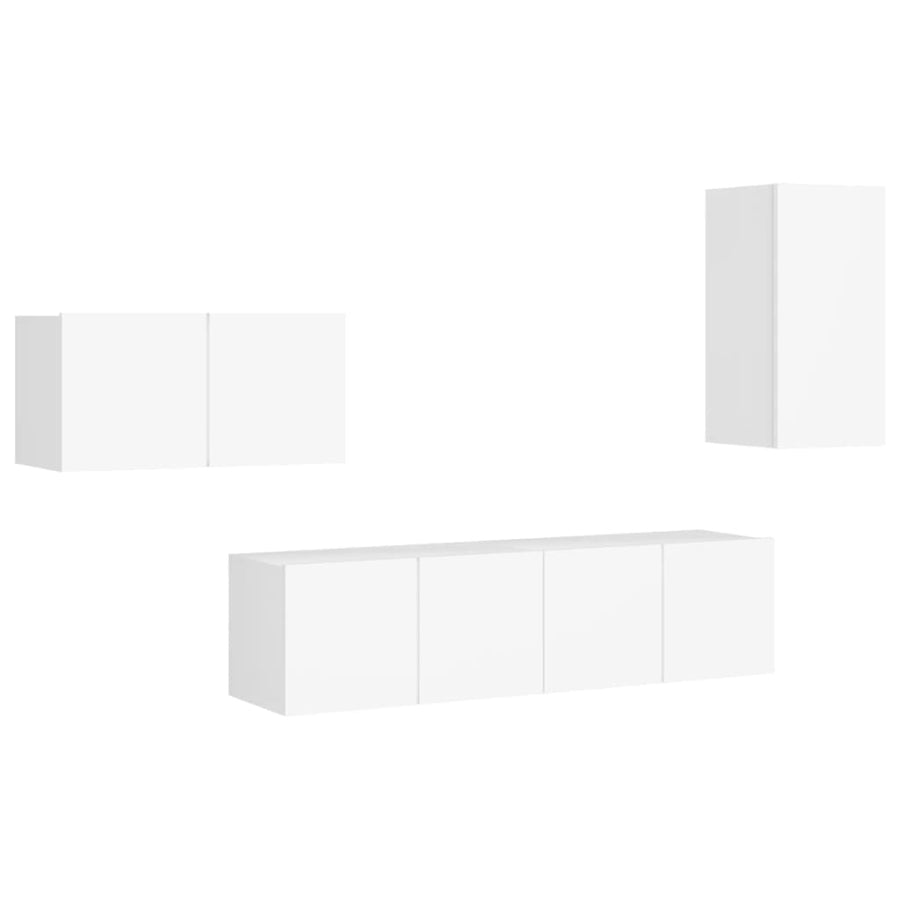 4-Delige Tv-Meubelset Spaanplaat 30.5 x 30 x 60 cm Wit