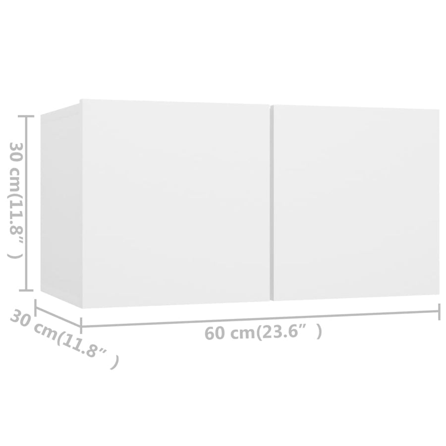 4-Delige Tv-Meubelset Spaanplaat 30.5 x 30 x 60 cm Wit