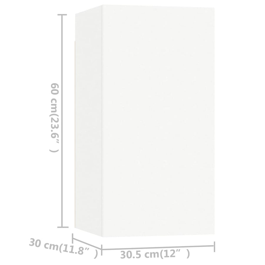 4-Delige Tv-Meubelset Spaanplaat 30.5 x 30 x 60 cm Wit