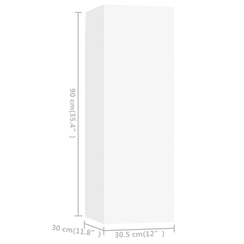 4-Delige Tv-Meubelset Bewerkt Hout 90 cm