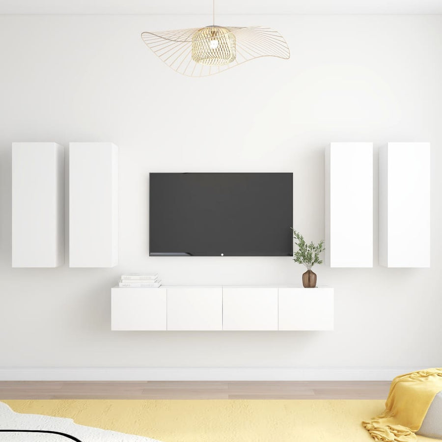 -Delige Tv-Meubelset Spaanplaat 30.5 x 30 x 90 cm Wit