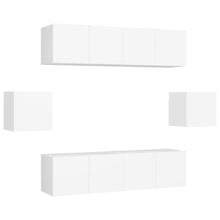 6-Delige Tv-Meubelset Bewerkt Hout 60 cm Wit
