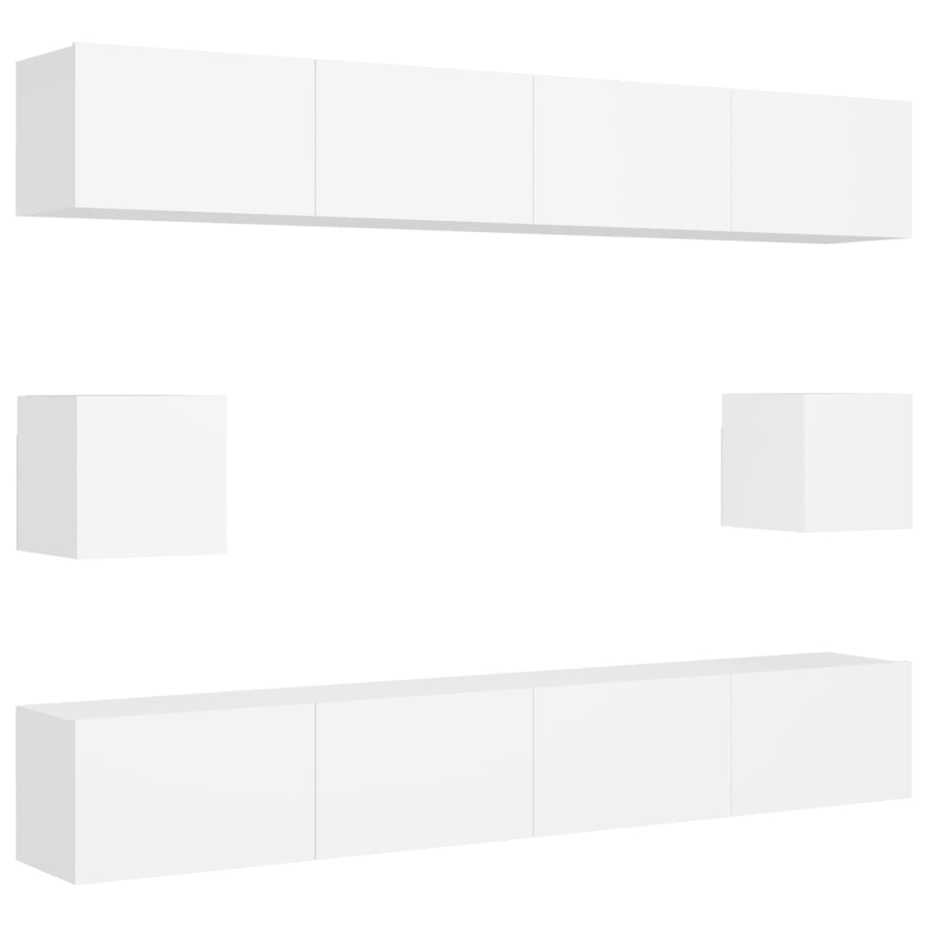 6-Delige Tv-Meubelset Spaanplaat 100 x 30 x 30 cm Wit