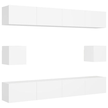 6-Delige Tv-Meubelset Spaanplaat 100 x 30 x 30 cm Wit