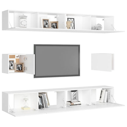 6-Delige Tv-Meubelset Spaanplaat 100 x 30 x 30 cm Wit