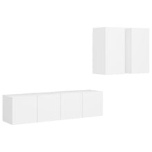 4-Delige Tv-Meubelset Bewerkt Hout 60 cm Wit