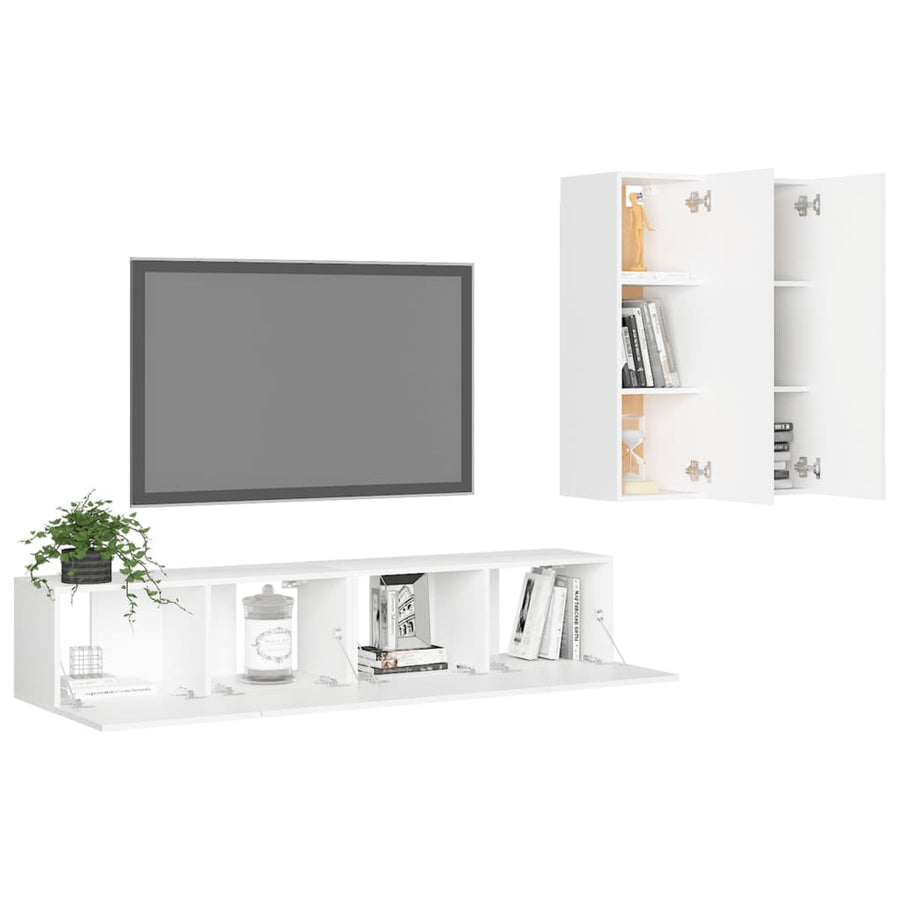 -Delige Tv-Meubelset Spaanplaat 80 x 30 x 30 cm Wit