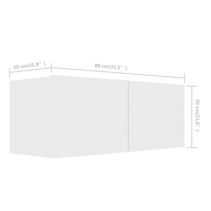 -Delige Tv-Meubelset Spaanplaat 80 x 30 x 30 cm Wit