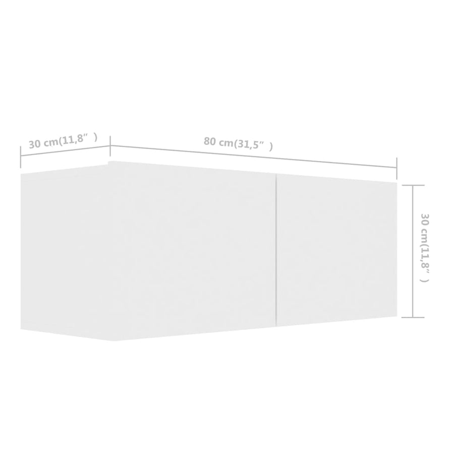 -Delige Tv-Meubelset Spaanplaat 80 x 30 x 30 cm Wit