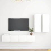 Tv-meubelset 4-delig spaanplaat wit 80 cm