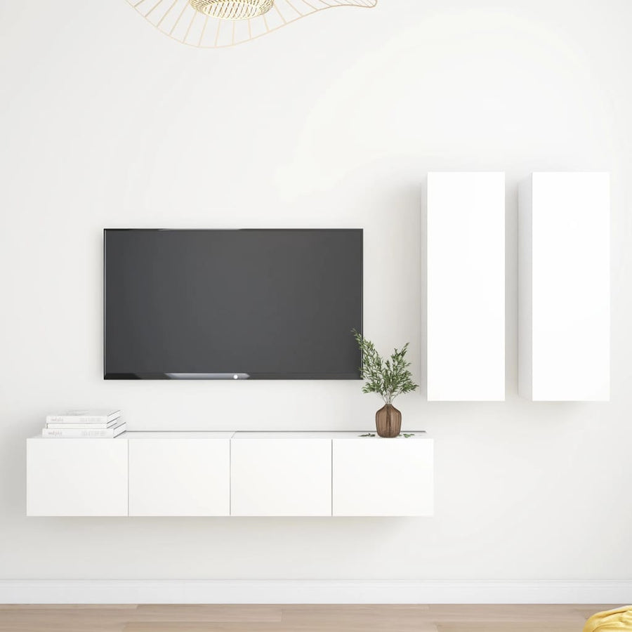 -Delige Tv-Meubelset Spaanplaat 80 x 30 x 30 cm Wit