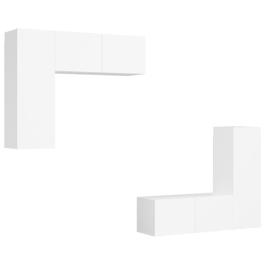 -Delige Tv-Meubelset Spaanplaat 80 x 30 x 30 cm Wit