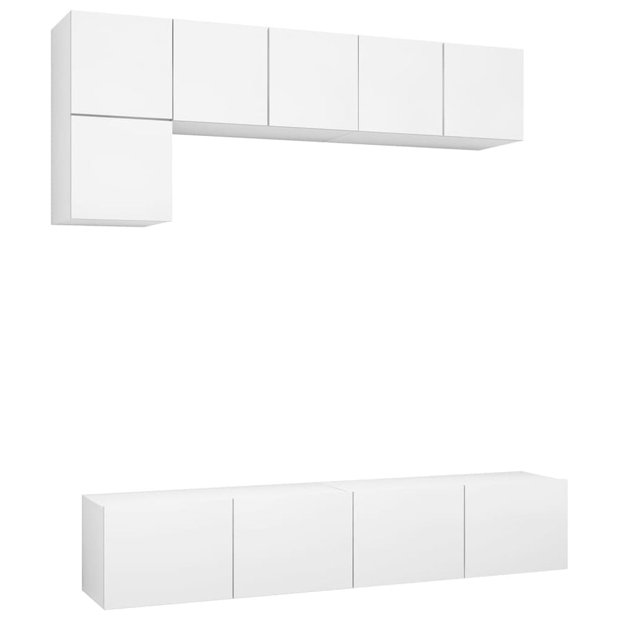5-Delige Tv-Meubelset Spaanplaat 80 x 30 x 30 cm Wit