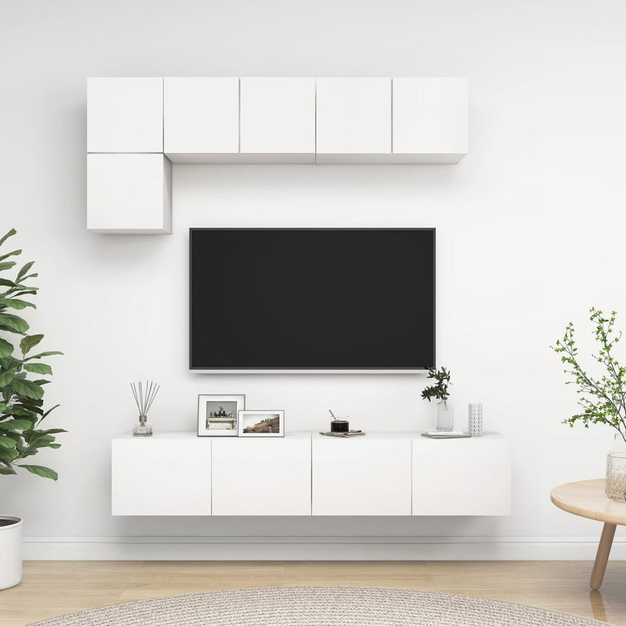 5-Delige Tv-Meubelset Spaanplaat 80 x 30 x 30 cm Wit