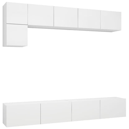 5-Delige Tv-Meubelset Bewerkt Hout 100 cm