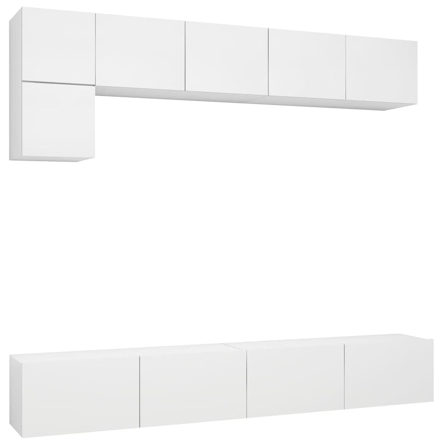5-Delige Tv-Meubelset Bewerkt Hout 100 cm
