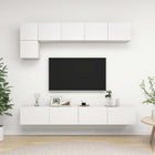 Tv-meubelset 5 delen 100 cm wit bewerkt hout