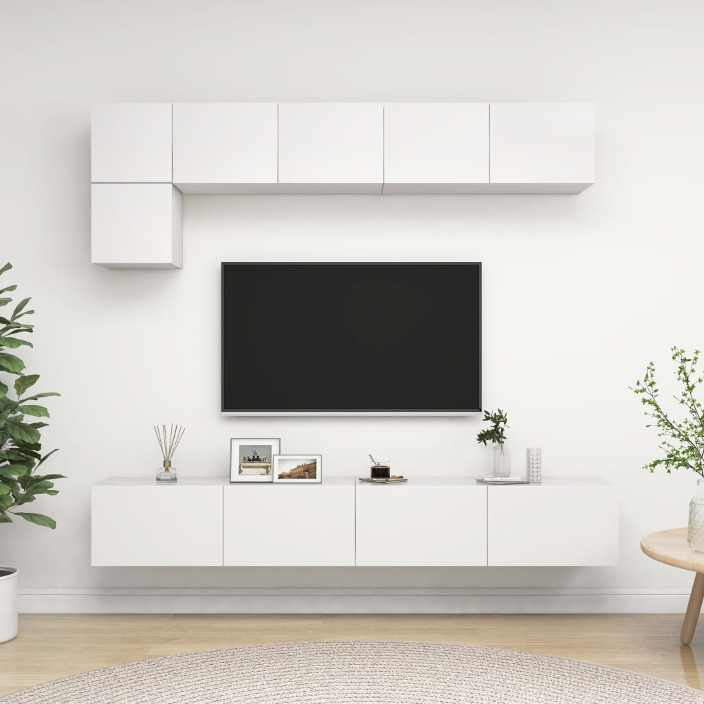 5-Delige Tv-Meubelset Bewerkt Hout 100 cm