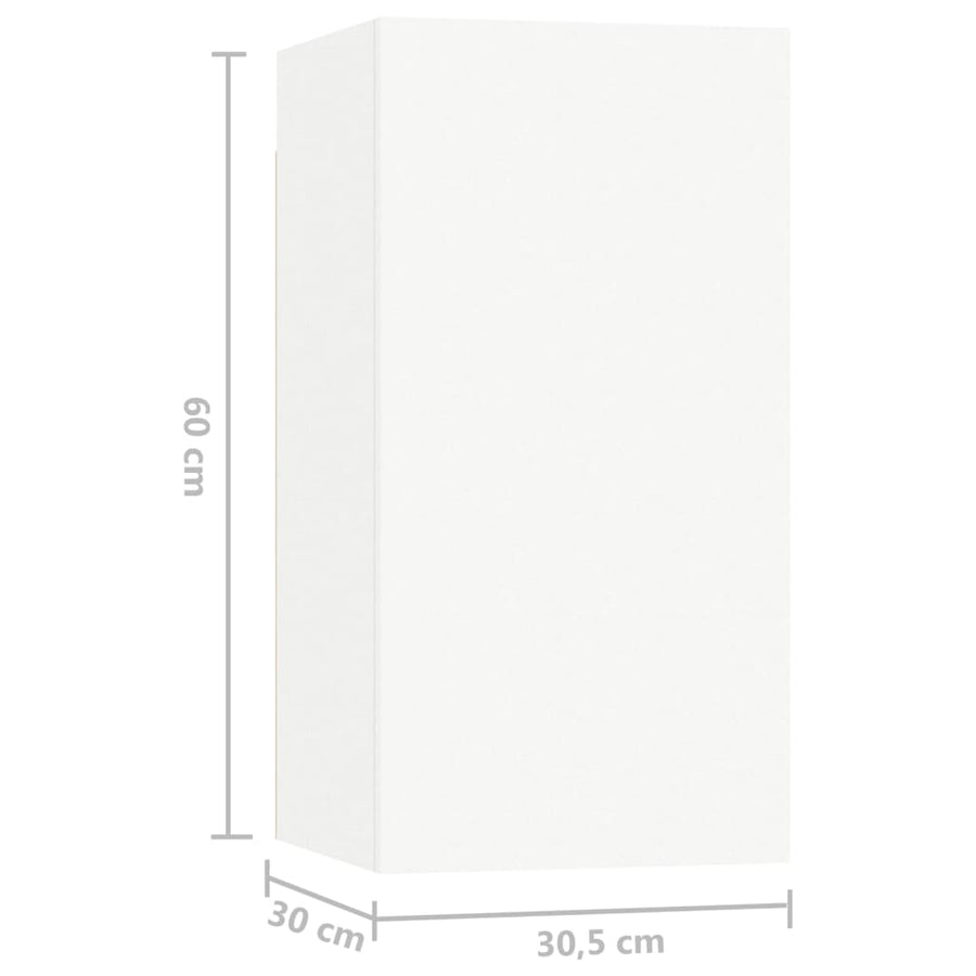 5-Delige Tv-Meubelset Bewerkt Hout 60 cm Wit