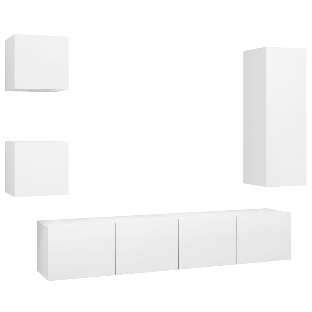 -Delige Tv-Meubelset Spaanplaat 30.5 x 30 x 90 cm Wit