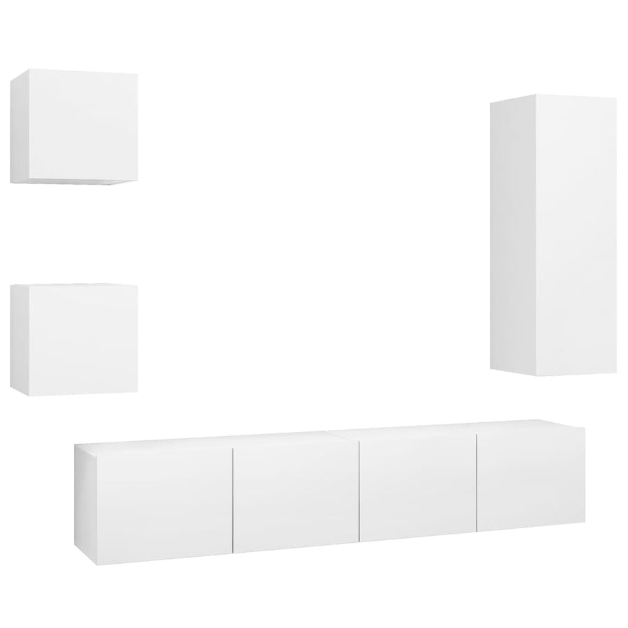 -Delige Tv-Meubelset Spaanplaat 30.5 x 30 x 90 cm Wit