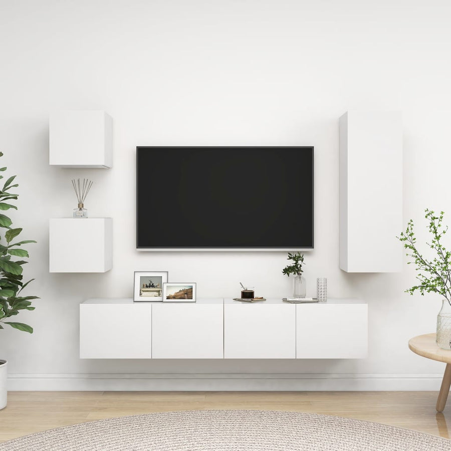 -Delige Tv-Meubelset Spaanplaat 30.5 x 30 x 90 cm Wit