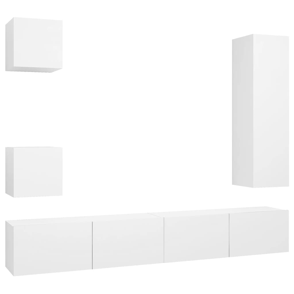 -Delige Tv-Meubelset Spaanplaat 30.5 x 30 x 110 cm Wit