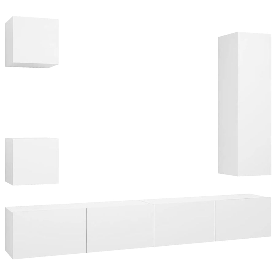 -Delige Tv-Meubelset Spaanplaat 30.5 x 30 x 110 cm Wit