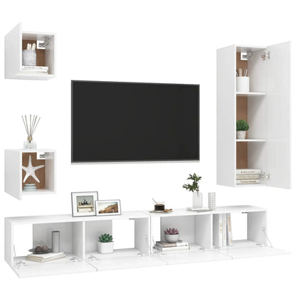 -Delige Tv-Meubelset Spaanplaat 30.5 x 30 x 110 cm Wit